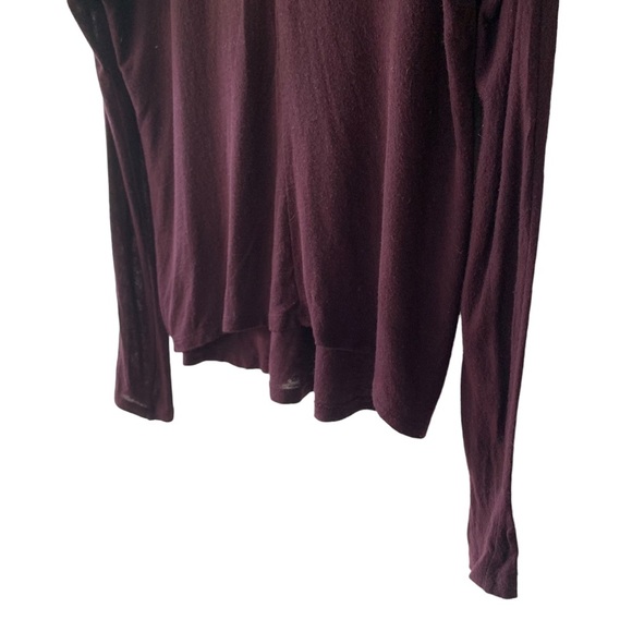 Aritzia Wilfred Dark Cherry Purple V Neck Sweater Lightweight - Picture 4 of 10